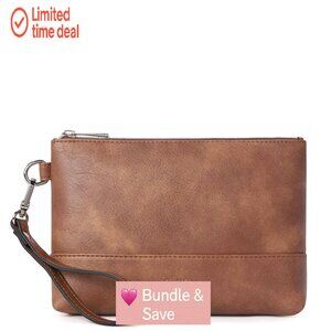 Large Capacity Leather Wristlet Wallet Clutch Purse Phone Organizer Travel